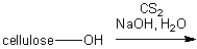 The textile rayon is produced by treatment of cellulose with carbon disulfide in aqueous sodium hydroxide. What type of functional group is introduced on the cellulose under these conditions?  
