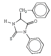 The structure of the phenylhydantoin derived from the _____ cycle of the Edman degradation of Phe-Ala-Ser is  