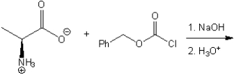 Provide the major organic product of the following reaction that is used in the chemical synthesis of peptides.  