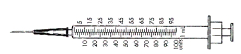 Directions: Mark the syringe with the amount of insulin ordered. -Ordered: 39 units  