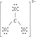 The Lewis structure of the CO<sub>3</sub><sup>2</sup><sup>-</sup><sup> </sup>ion is . A)    B)    C)    D)    E)   