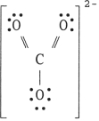 The Lewis structure of the CO<sub>3</sub><sup>2</sup><sup>-</sup><sup> </sup>ion is . A)    B)    C)    D)    E)   