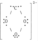 The Lewis structure of the CO<sub>3</sub><sup>2</sup><sup>-</sup><sup> </sup>ion is . A)    B)    C)    D)    E)   