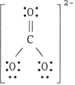The Lewis structure of the CO<sub>3</sub><sup>2</sup><sup>-</sup><sup> </sup>ion is . A)    B)    C)    D)    E)   