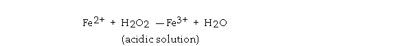 What is the coefficient of Fe<sup>2</sup><sup>+ </sup>when the following equation is completed and balanced?   A)  3 B)  1 C)  4 D)  2 E)  5