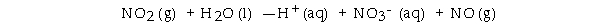 What is the coefficient of NO<sub>2</sub><sub> </sub>when the following disproportionation reaction is balanced __________ ?   A)  4 B)  1 C)  3 D)  2 E)  5