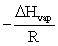 The slope of a plot of the natural log of the vapor pressure of a substance versus 1/T is __________. A) ΔH<sub>vap</sub> B) -ΔH<sub>vap</sub> C)    D)    E)   