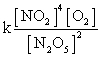 The decomposition of N<sub>2</sub>O<sub>5</sub> in solution in carbon tetrachloride proceeds via the reaction 2N<sub>2</sub>O<sub>5 </sub>(soln) → 4NO<sub>2 </sub>(soln) + O<sub>2 </sub>(soln)  The reaction is first order and has a rate constant of 4.82 × 10<sup>-3</sup> s<sup>-1</sup> at 64°C. The rate law for the reaction is rate = __________. A) k[N<sub>2</sub>O<sub>5</sub>]<sup>2</sup> B)    C) k[N<sub>2</sub>O<sub>5</sub>] D)    E) 2k[N<sub>2</sub>O<sub>5</sub>]