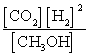 Which of the following expressions is the correct equilibrium-constant expression for the following reaction? CO<sub>2</sub> (g) + 2H<sub>2</sub> (g)    CH<sub>3</sub>OH (g)  A)    B)    C)    D)    E)   
