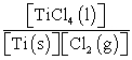 The equilibrium-constant expression for the reaction Ti (s) + 2Cl<sub>2 </sub>(g)    TiCl<sub>4 </sub>(l)  Is given by A)    B)    C)    D) [Cl<sub>2</sub> (g) ]<sup>-2 </sup> E)   
