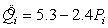 The estimated demand function for ice cream cones,   ,is based on a sample of 50 children.If the price of an ice cream cone increases by $1,by how much does the quantity demanded of ice cream cones change on average? A) Quantity demanded increases by 5.3 B) Quantity demanded decreases by 5.3 C) Quantity demanded decreases by 2.4 D) Quantity demanded increases by 2.4