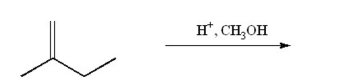 Draw the major product of the following reaction. The mechanism is the same as the mechanism for the addition of water to an alkene.  
