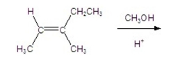 Draw the major product of the following reaction. The mechanism is the same as the mechanism for the addition of water to an alkene.  