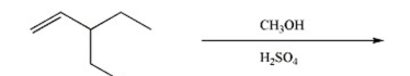 Draw the major product of the following reaction. The mechanism is the same as the mechanism for the addition of water to an alkene.  