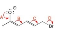 Which of the curved arrows are correct for this reaction?    A)  A B)  B C)  C D)  D