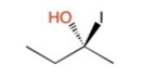 What is the relative priority of the OH group in the following compound?   A)  1 B)  2 C)  3 D)  4