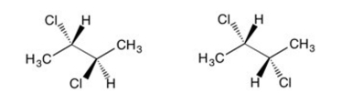 What is the relationship between the following compounds?   A)  enantiomers B)  diastereomers C)  constitutional isomers D)  conformational isomers E)  identical compounds