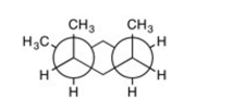 Does this Newman projection depict the conformer of the molecule with the lowest-energy?   A)  Yes B)  No C)  There is not enough information to tell.