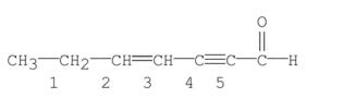 Which bond in the following compound is the shortest?   A)  bond 1 B)  bond 2 C)  bond 3 D)  bond 4 E)  bond 5
