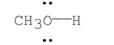 Using the symbols δ+  and  δ- , show the direction of the polarity in the  O-H bond.  