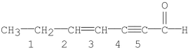 Which bond in the following molecule is the shortest?   A) bond 1 B) bond 2 C) bond 3 D) bond 4 E) bond 5