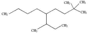 Provide an acceptable name for the alkane shown below.  