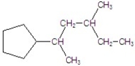 Name the compound.   A) 2-cyclopentyl-4-methylhexane B) 5-cyclopentyl-3-methylhexane C) 1-cyclopentyl-1,3-dimethylpentane D) 2-cyclopentyl-4-methylheptane E) 5-cyclopentyl-3-methylheptane
