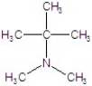 Provide the IUPAC name of the compound.   A) N,N,1,1-tetramethylethanamine B) N,N-dimethyl-2-butanamine C) N,N,2-trimethyl-1-propanamine D) N,N,2-trimethylpropanamine E) N,N,2-trimethyl-2-propanamine