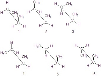 List the conformations in order of decreasing stability.  