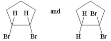 What is the relationship between the structures shown below?   A) diastereomers B) constitutional isomers C) conformational isomers D) configurational isomers E) enantiomers