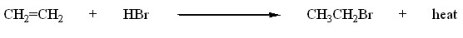 Which of the following correctly describes the reaction shown?   A) ΔH° >0 and ΔS° >0 B) ΔH° >0 and ΔS <0 C) ΔH° <0 and ΔS >0 D) ΔH° <0 and ΔS <0 E) ΔH° = ΔS = 0