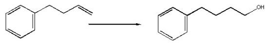 What reagents can best be used to accomplish the following transformation?   A) 1)  BH<sub>3</sub>∙THF 2. HO<sup>-</sup>, H<sub>2</sub>O<sub>2</sub> B) H<sup>+</sup>, H<sub>2</sub>O C) 1)  Hg(OAc) <sub>2</sub>, H<sub>2</sub>O/THF 2. NaBH<sub>4</sub> D) 1)  Hg(O<sub>2</sub>CCF<sub>3</sub>) <sub>2</sub>, CH<sub>3</sub>OH 2. NaBH<sub>4</sub> E) NaOH, H<sub>2</sub>O