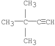 What is the common name for the following alkyne?   A) neohexyne B) trimethylpropyne C) trimethylacetylene D) tert-butylacetylene E) isopropylacetylene