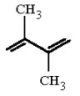Draw the structure of the major product which results when the diene shown is treated with HBr at -80°C.  
