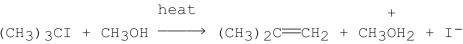 Consider the following experimental data for the rate of the reaction given below:     What is the mechanism for the reaction? A) first order, S<sub>N</sub>1 B) first order, S<sub>N</sub>2 C) first order, E1 D) first order, E2 E) none of the above