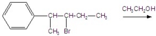 Give the major product for the following E1 reaction.   A)    B)    C)    D)    E)   