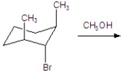 Give the major product for the following E1 reaction.   A)    B)    C)    D)    E) no reaction