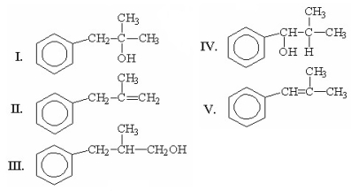 What is the major product of the following reaction?     A) I B) II C) III D) IV E) V