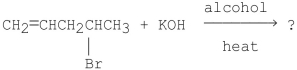 What is the major product of the following reaction?   A) CH<sub>2</sub>   CHCH<sub>2</sub>CH   CH<sub>2</sub> B)    C) CH<sub>2</sub>   CHCH   CHCH<sub>3</sub> D)    E) CH<sub>2</sub>   CHCH<sub>2</sub>CH<sub>2</sub> CH<sub>2</sub>OH