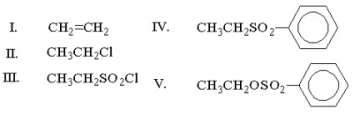 What is the major product of the following reaction?     A) I B) II C) III D) IV E) V