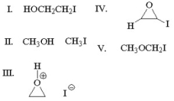 What is/are the product(s) from the following reaction?     A) I B) II C) III D) IV E) V