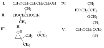 What is the major product for the following reaction?     A) I B) II C) III D) IV E) V