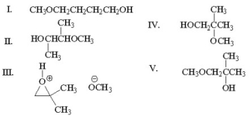 What is the major product for the following reaction?     A) I B) II C) III D) IV E) V