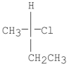 A sample of (R) -2-chlorobutane,   reacts with Br<sub>2</sub> in the presence of light, and all the products having the formula C<sub>4</sub>H<sub>8</sub>BrCl were isolated. Two possible isomers are shown below:   Of these: A) only I was formed. B) both I and II were formed in equal amounts. C) both I and II were formed in unequal amounts. D) only II was formed. E) neither I nor II was formed.