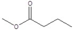 Give the structure of a compound that has a formula of C<sub>5</sub>H<sub>10</sub>O<sub>2,</sub> and has a triplet (3H, 1.1 ppm) , sextet (2H, 1.8 ppm) , triplet (2H, 2.3 ppm) and a singlet (3H, 3.8 ppm) in the <sup>1</sup>H NMR spectrum. A)    B)    C)    D)    E)   