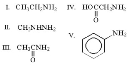 Which of the following compounds is an amide?   A) I B) II C) III D) IV E) V