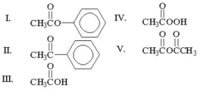 Which of the following compounds is an ester?   A) I B) II C) III D) IV E) V