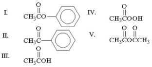 Which of the following compounds is an anhydride?   A) I B) II C) III D) IV E) V