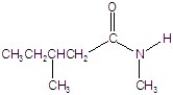 Give the name of the structure.   A) N,2-dimethylpentanamide B) isopentyl methyl amide C) N,2-dimethylbutanamide D) N,3-dimethylbutanamide E) N,3-dimethylpentanamide