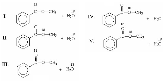 What is the product obtained from the following reaction?     A) I B) II C) III D) IV E) V